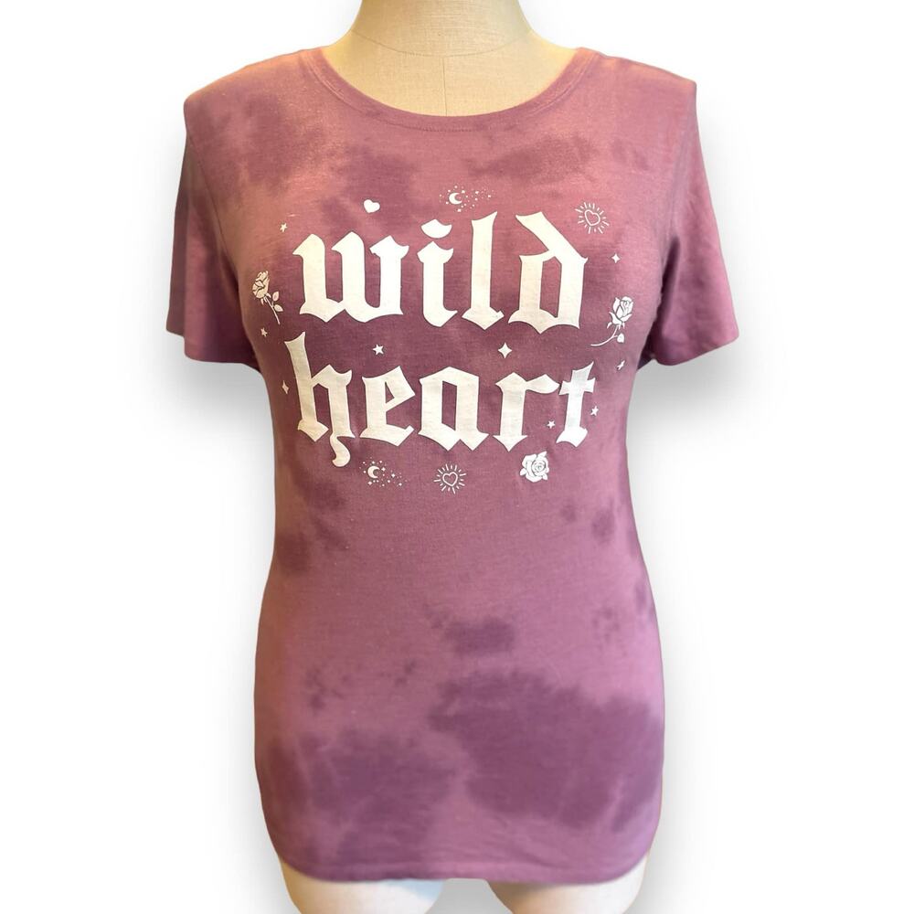 Torrid 2‎ (2X 18/20) Wild Heart Purple Tie Dye Classic Fit Graphic Tee T shirt